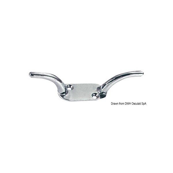 Chrome-plated brass cleat 130 mm - N°1 - comptoirnautique.com 
