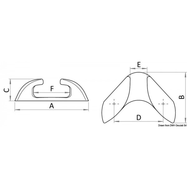 Capri 105 mm stainless steel bow fairlead - N°2 - comptoirnautique.com