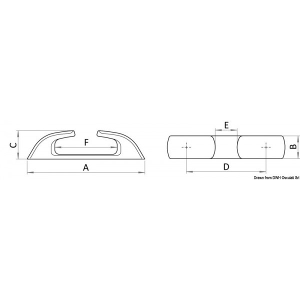 Capri 120 mm passacavi diritti in acciaio inox - N°2 - comptoirnautique.com