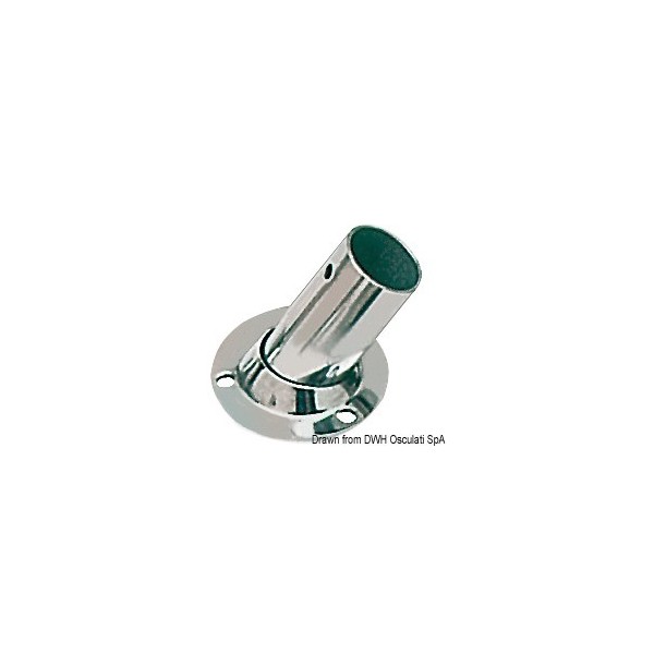 Placa base redonda de chapa AISI 316 60° 25 mm - N°1 - comptoirnautique.com