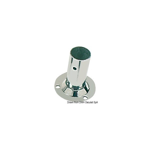 Placa base redonda de chapa AISI 316 90° 25 mm - N°1 - comptoirnautique.com
