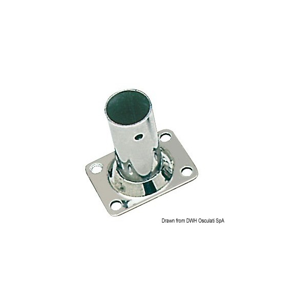 Platine rectangulaire en tôle AISI316 90° 22 mm  - N°1 - comptoirnautique.com