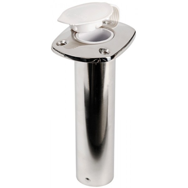 Porte-canne à encastrer vertical en inox 42 mm  - N°1 - comptoirnautique.com 