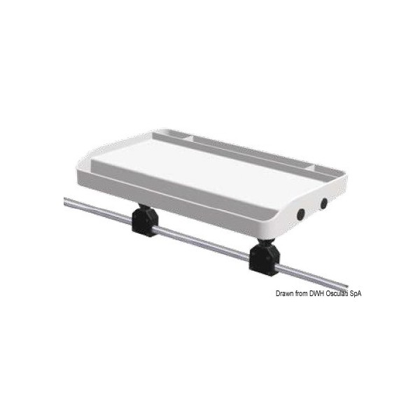 Tray for mounting on Ø 25mm balcony tubes 700x420 mm - N°1 - comptoirnautique.com