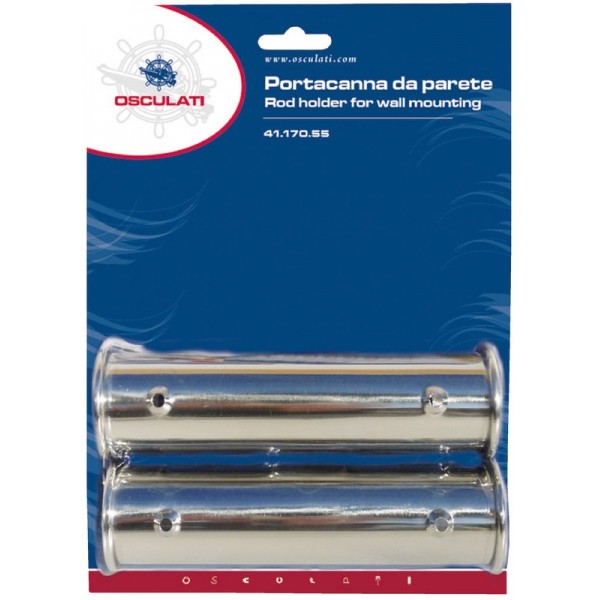 Coppia di porte-canne montaggio a parete AISI 316 - N°2 - comptoirnautique.com