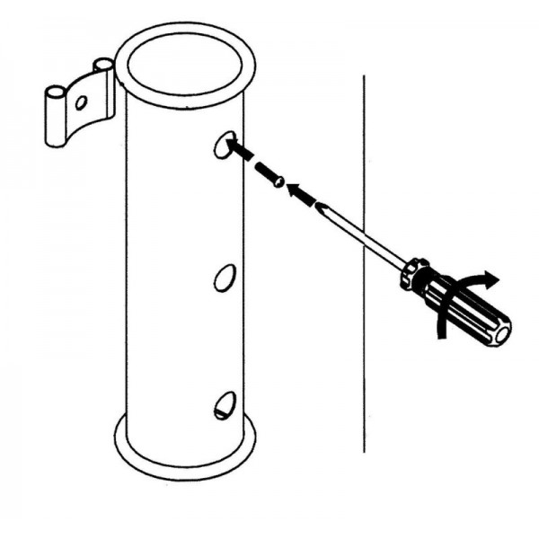 Paar Stockhalter Wandbefestigung AISI 316 - N°3 - comptoirnautique.com 