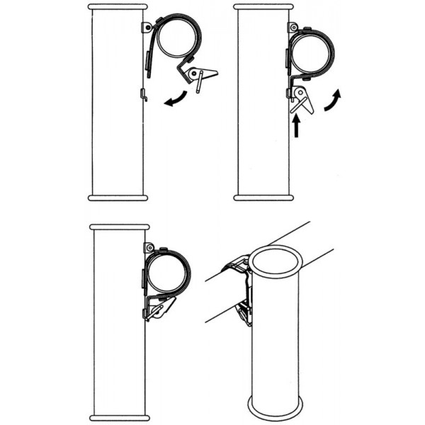 Soporte para cañas de pescar de cubierta AISI 316 - N°3 - comptoirnautique.com 