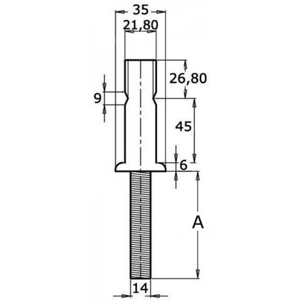 Base per candelabro AISI316 25 x 1,5 mm - N°2 - comptoirnautique.com