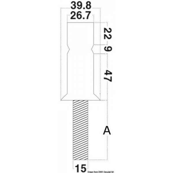 Base candelabro AISI316 30 x 2 mm - N°2 - comptoirnautique.com 