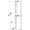 Candelero f. base hembra AISI316 610 mm - N°2 - comptoirnautique.com