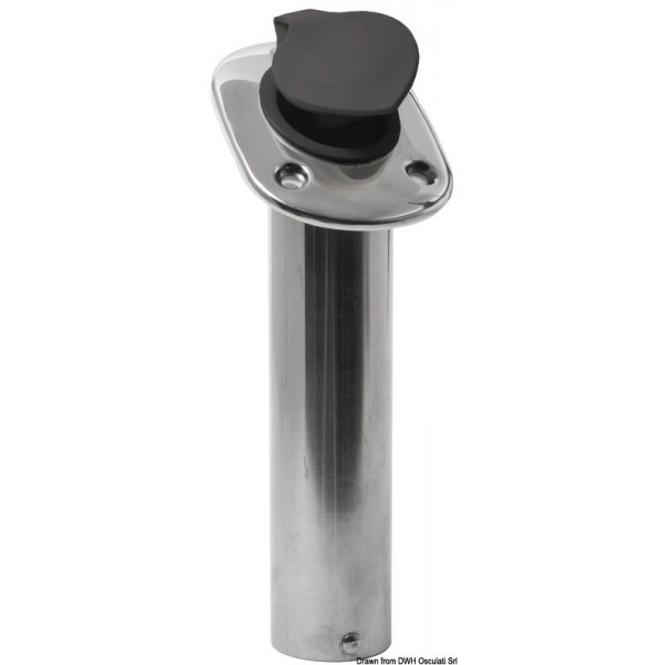 Porte-canne à encastrer inox 42 mm 60°  - N°1 - comptoirnautique.com 