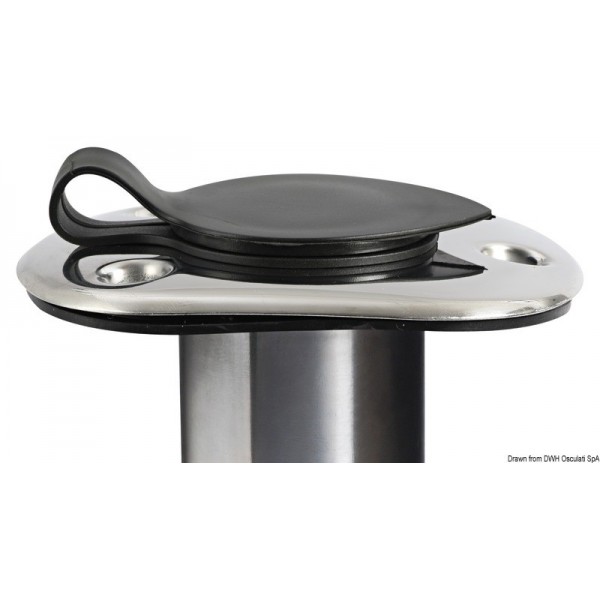 Porta-acciaio inox 42 mm 90° canna da incasso - N°2 - comptoirnautique.com