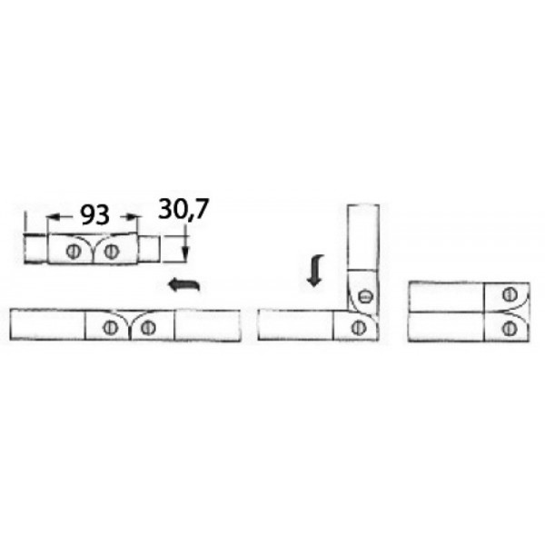 Bisagra de apertura AISI316 35x2 mm - N°2 - comptoirnautique.com