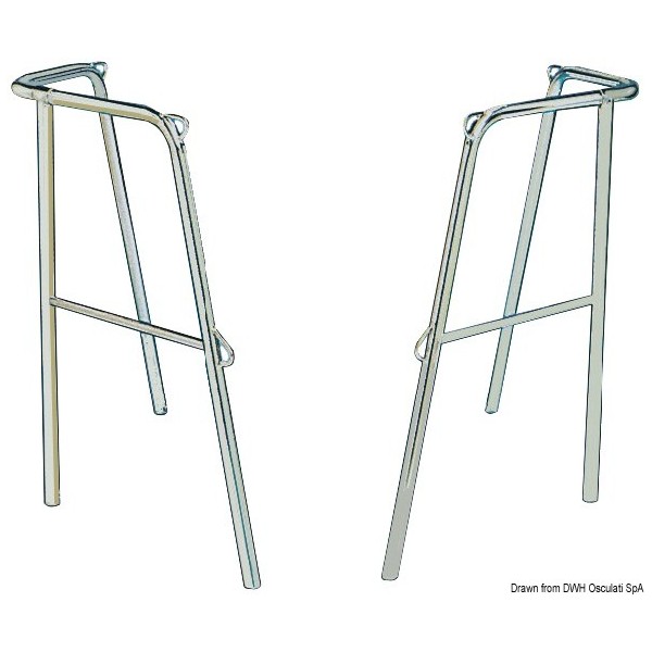 Balcone di poppa in acciaio inox 2-pezzi 40x43x60 cm  - N°1 - comptoirnautique.com