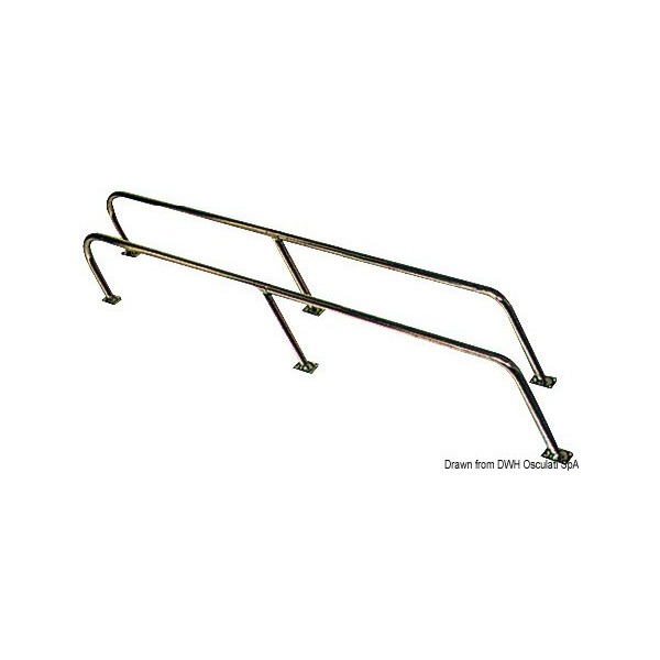 Corrimano-acciaio inox 140x22 cm  - N°1 - comptoirnautique.com