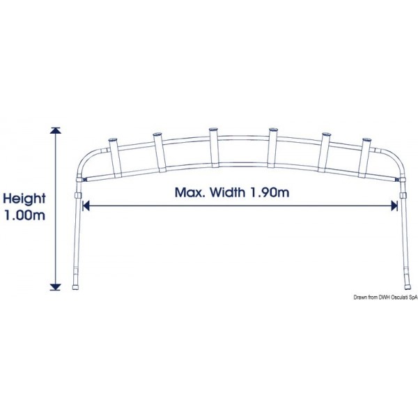 Tour porte-canne à pêche pour bimini 6 places - N°2 - comptoirnautique.com