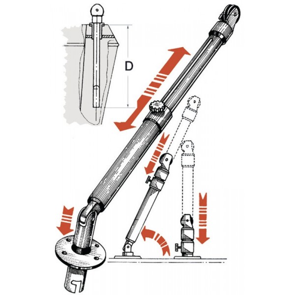 Bossoir télescopique 180 kg par paire  - N°2 - comptoirnautique.com 