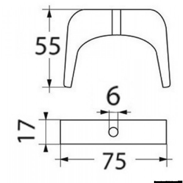 U-shaped anode for 40/60 HP feet - N°2 - comptoirnautique.com 
