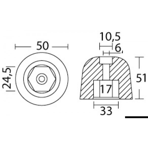 Ánodo de repuesto para Vetus Bow 220 - N°3 - comptoirnautique.com 