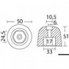 Ánodo de repuesto para Vetus Bow 220 - N°3 - comptoirnautique.com