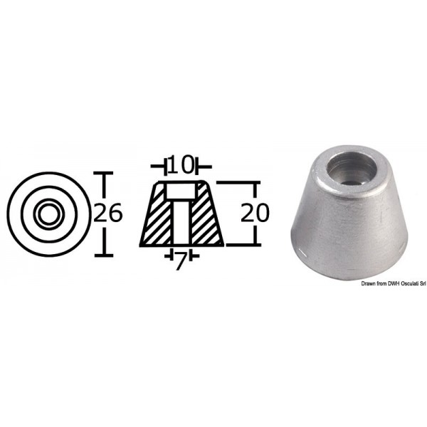 Anodo di ricambio in alluminio rif. orig. 61180 - N°1 - comptoirnautique.com