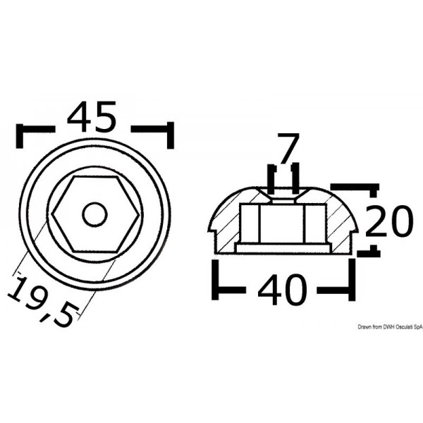 Anodo di ricambio in alluminio rif. orig. 71190A - N°1 - comptoirnautique.com