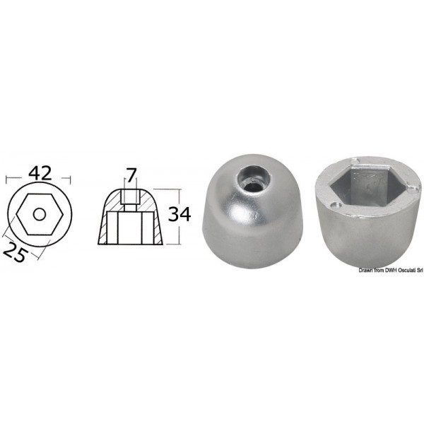 Anodo di zinco di ricambio rif. orig. 101180 - N°1 - comptoirnautique.com