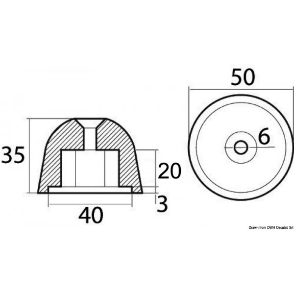 Ersatzanode Zink Ref. Orig. 02481 - N°2 - comptoirnautique.com