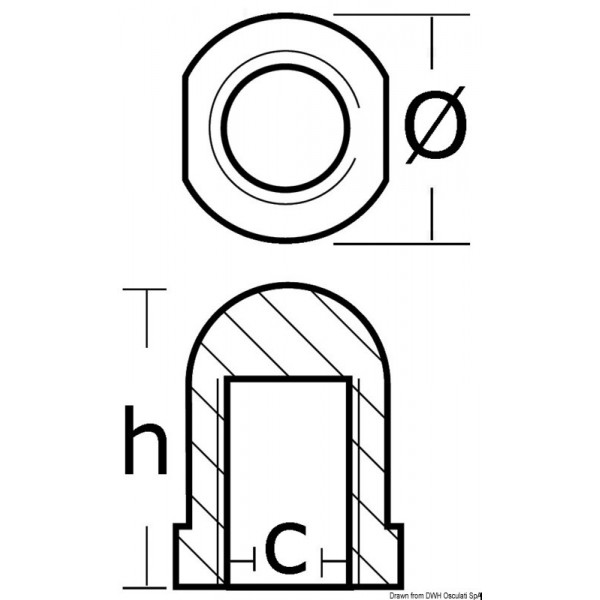 Tuerca husillo 22/25mm motores div. - N°2 - comptoirnautique.com