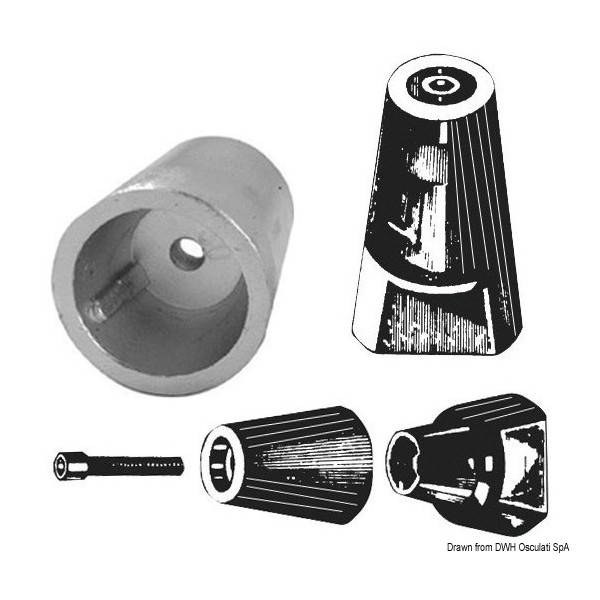 Ogive axe avec zinc intechangeable 20 mm  - N°1 - comptoirnautique.com