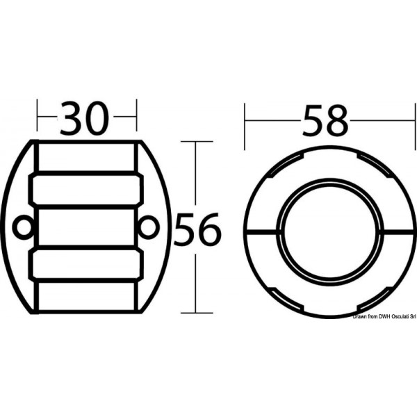 Anode DPH/DPR Ø 30 mm  - N°2 - comptoirnautique.com