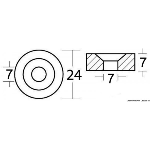 Rondella in magnesio 24x6,5 - N°3 - comptoirnautique.com