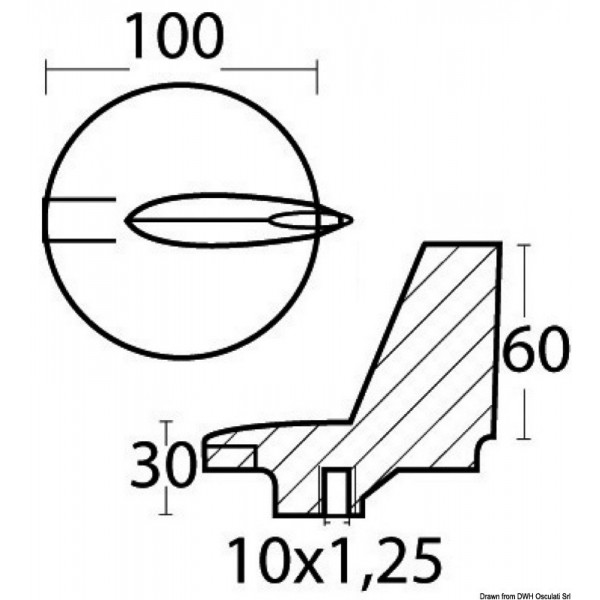 Carp tail magnesium steering Yamaha 200/300 HP - N°2 - comptoirnautique.com