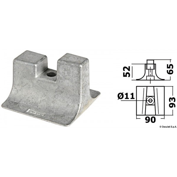 Aluminum anode for Yamaha 300/350 HP - N°1 - comptoirnautique.com