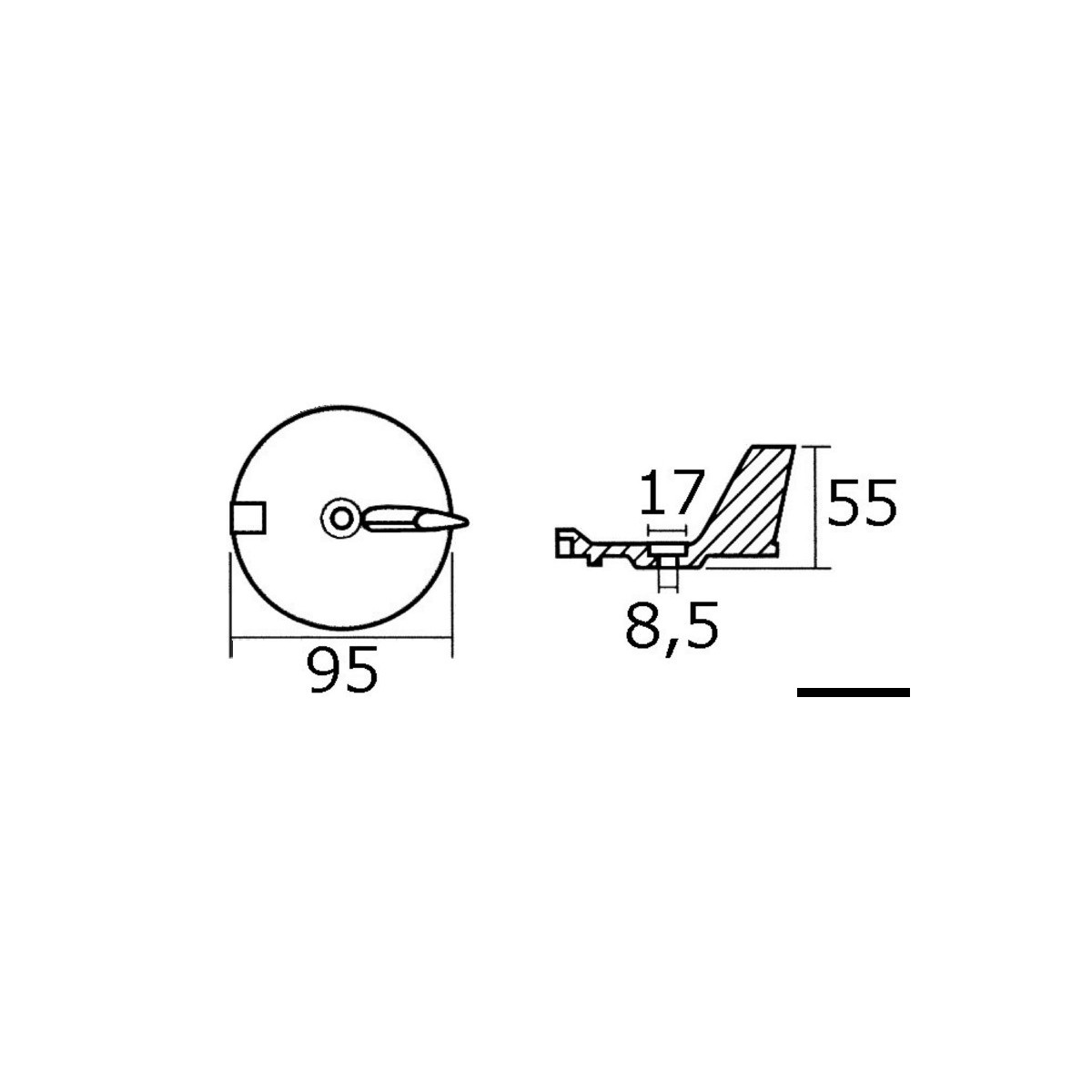 Tecnoseal Queue de carpe zinc p. Yamaha 25/60 HP OSC-43.253.02 ...