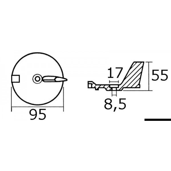 Queue de carpe zinc p. Yamaha 25/60 HP  - N°3 - comptoirnautique.com 