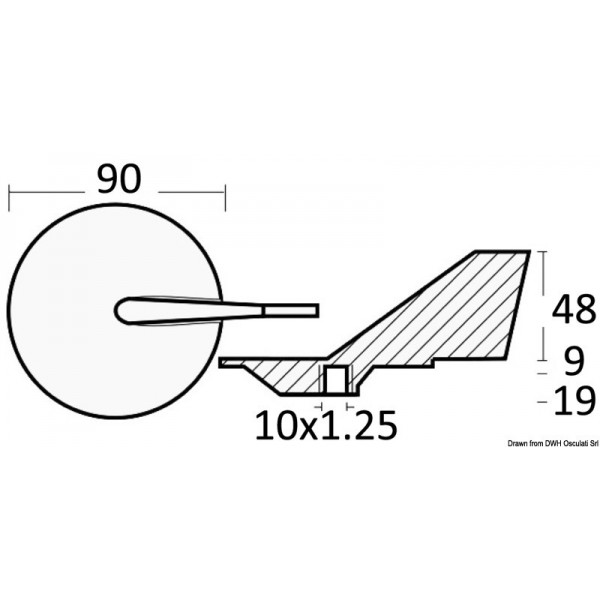 Carp tail zinc 50/90 HP - N°2 - comptoirnautique.com