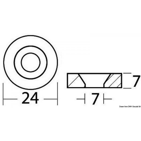 Zinc washer anode Ø 24 x 7 mm - N°2 - comptoirnautique.com