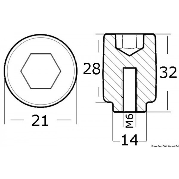 Anode cylindre zinc 80/225 HP  - N°2 - comptoirnautique.com