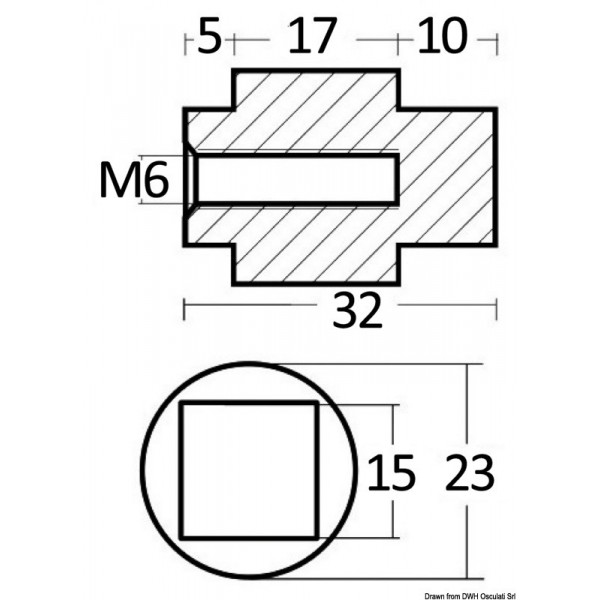 Ânodo do cilindro para Yamaha 80/100 HP - N°2 - comptoirnautique.com