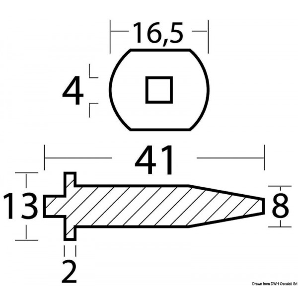 Ánodo de cilindro para Yamaha 20/30 HP - N°2 - comptoirnautique.com