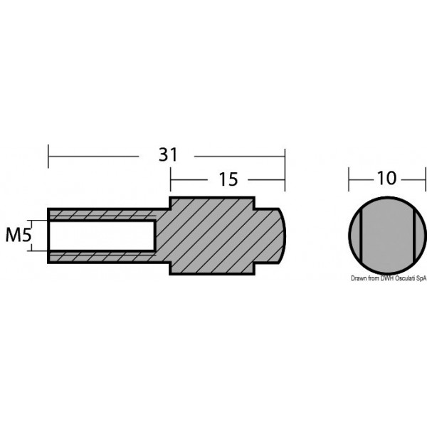 Ánodo de cilindro para Yamaha 9,9/300 CV - N°2 - comptoirnautique.com