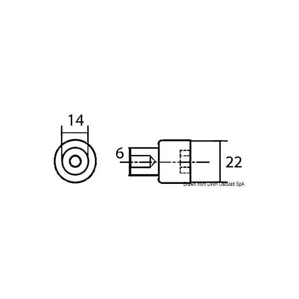 Anodo cilindro in alluminio per Yamaha 80/250 HP - N°2 - comptoirnautique.com