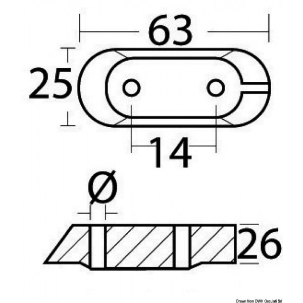 Anodo in alluminio a U per Yamaha 4/70 HP - N°3 - comptoirnautique.com
