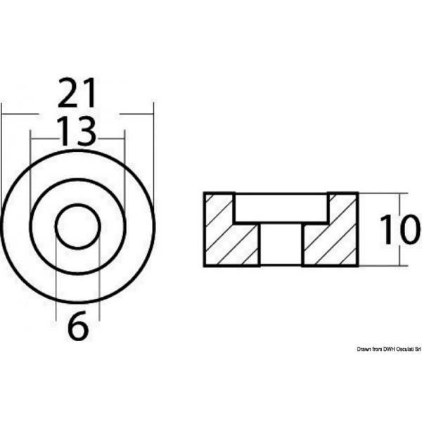 Rondella di magnesio anodica da-a bordo di Suzuki 4/300 HP  - N°3 - comptoirnautique.com