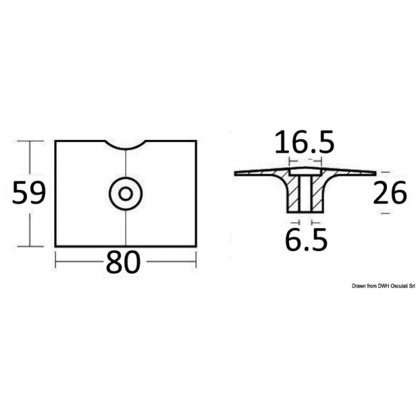 Anode zinc 9,5/15 HP 2 temps  - N°2 - comptoirnautique.com