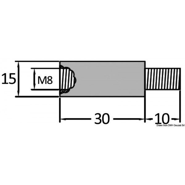 Anodo di zinco per scambiatori di calore da 7/16 - N°2 - comptoirnautique.com