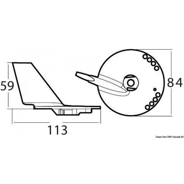 Suzuki DF60/140 cauda de carpa em zinco com furos - N°3 - comptoirnautique.com