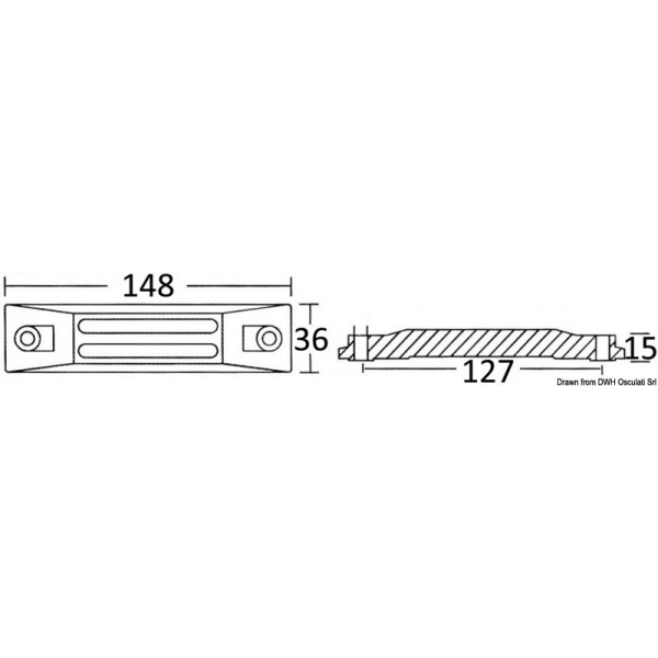 Placa de aluminio para 35/50 CV - N°2 - comptoirnautique.com