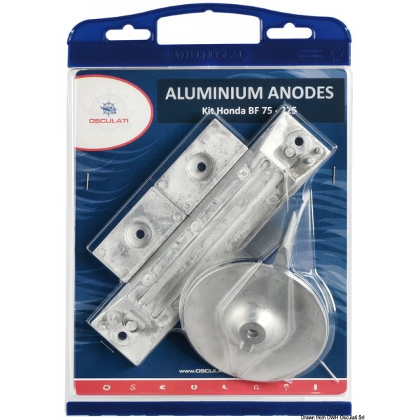 Kit anodo alluminio p. Honda escluso-bordi 75/225 HP  - N°1 - comptoirnautique.com